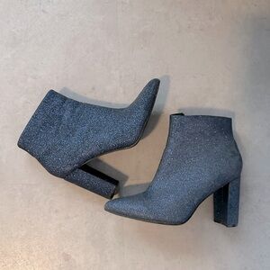 Elegant Glitter Ankle Boots - Blue